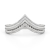 Thumbnail Image 1 of 1/10 CT. T.W. Diamond Textured Crown Ring in Sterling Silver