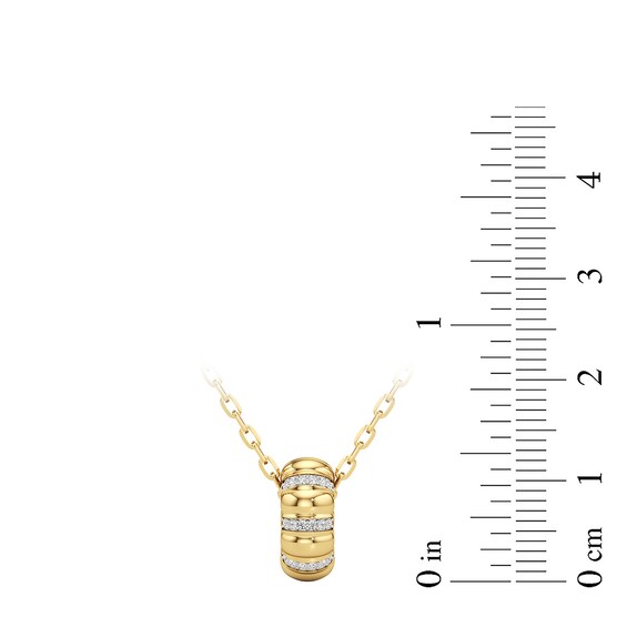 1/10 CT. T.w. Diamond Textured Puff Drop Pendant in Sterling Silver with 24K Gold Plate