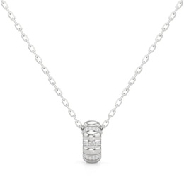 1/10 CT. T.W. Diamond Textured Puff Drop Pendant in Sterling Silver