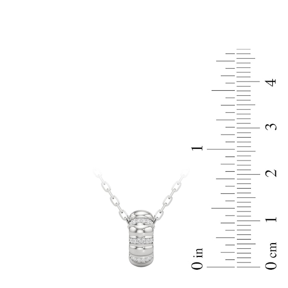 1/10 CT. T.w. Diamond Textured Puff Drop Pendant in Sterling Silver