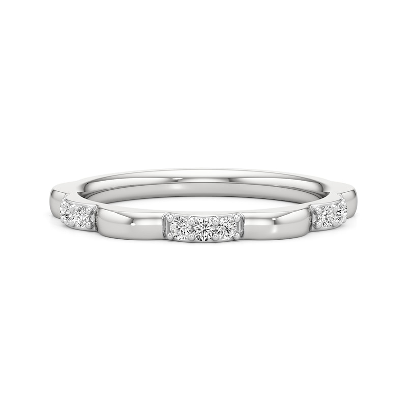 Main Image 1 of 1/6 CT. T.W. Lab-Created Diamond Alternating Scallop Ring in Sterling Silver