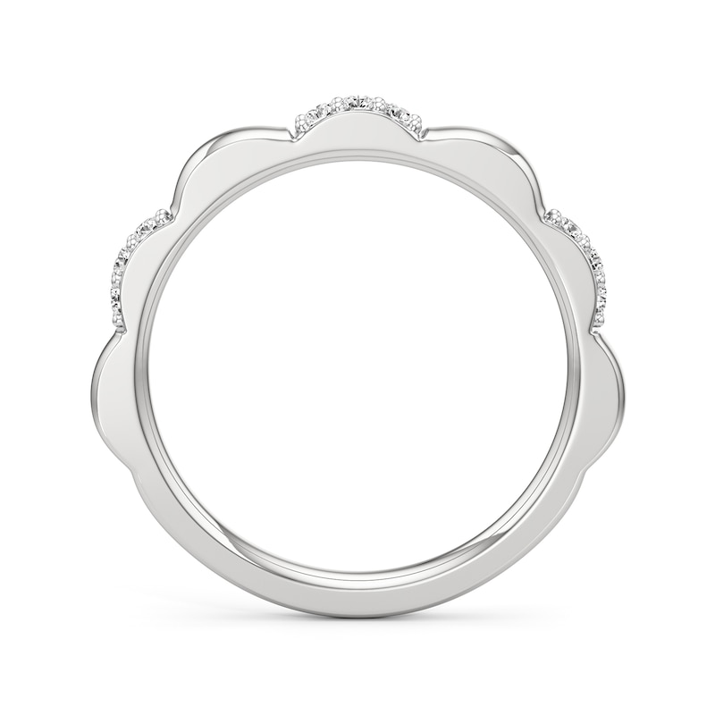 Main Image 2 of 1/6 CT. T.W. Lab-Created Diamond Alternating Scallop Ring in Sterling Silver