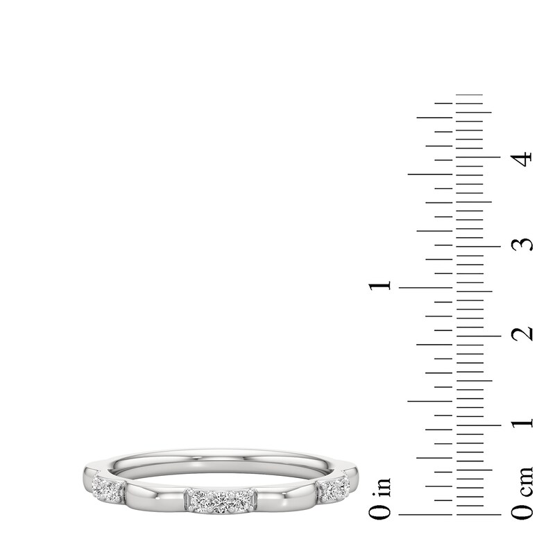 Main Image 3 of 1/6 CT. T.W. Lab-Created Diamond Alternating Scallop Ring in Sterling Silver