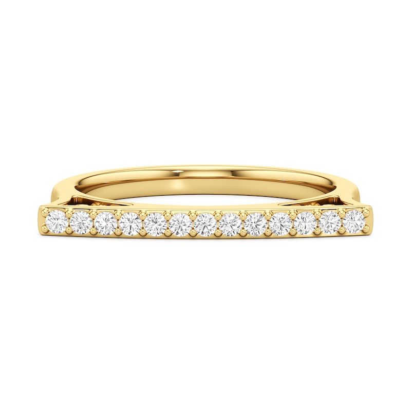 Main Image 1 of 1/5 CT. T.W. Lab-Created Diamond Bar Ring in Sterling Silver with 24K Gold Plate