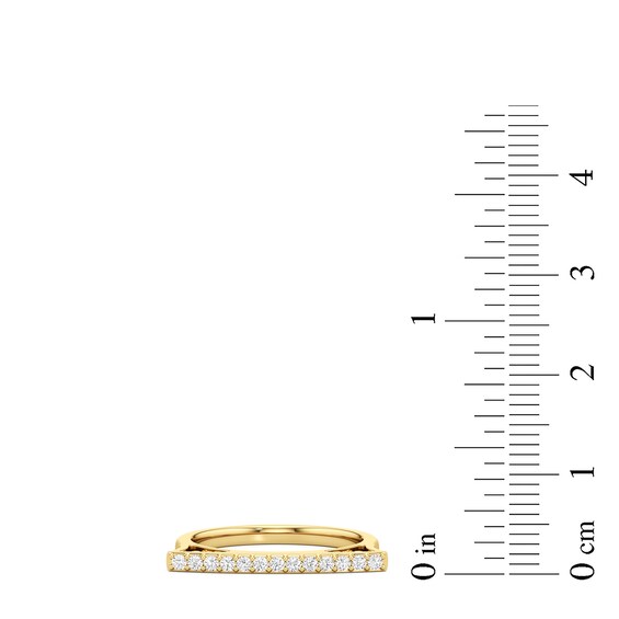 1/5 CT. T.w. Lab-Grown Diamond Bar Ring in Sterling Silver with 24K Gold Plate