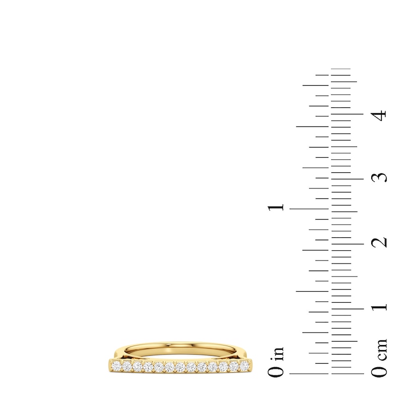 Main Image 3 of 1/5 CT. T.W. Lab-Created Diamond Bar Ring in Sterling Silver with 24K Gold Plate
