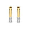 Thumbnail Image 2 of 1/15 CT. T.W. Lab-Grown Diamond Squared U-Hoop Earrings in Sterling Silver with 24K Gold Plate
