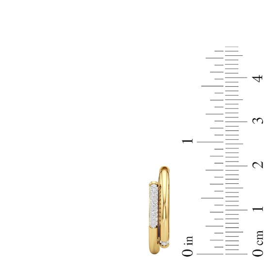 1/6 CT. T.w. Diamond Bypass Hoop Earrings in Sterling Silver with 24K Gold Plate