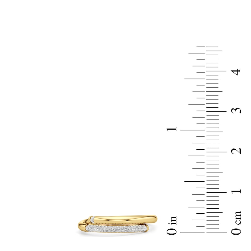 Main Image 3 of 1/6 CT. T.W. Diamond Bypass Wrap Ring in Sterling Silver with 24K Gold Plate