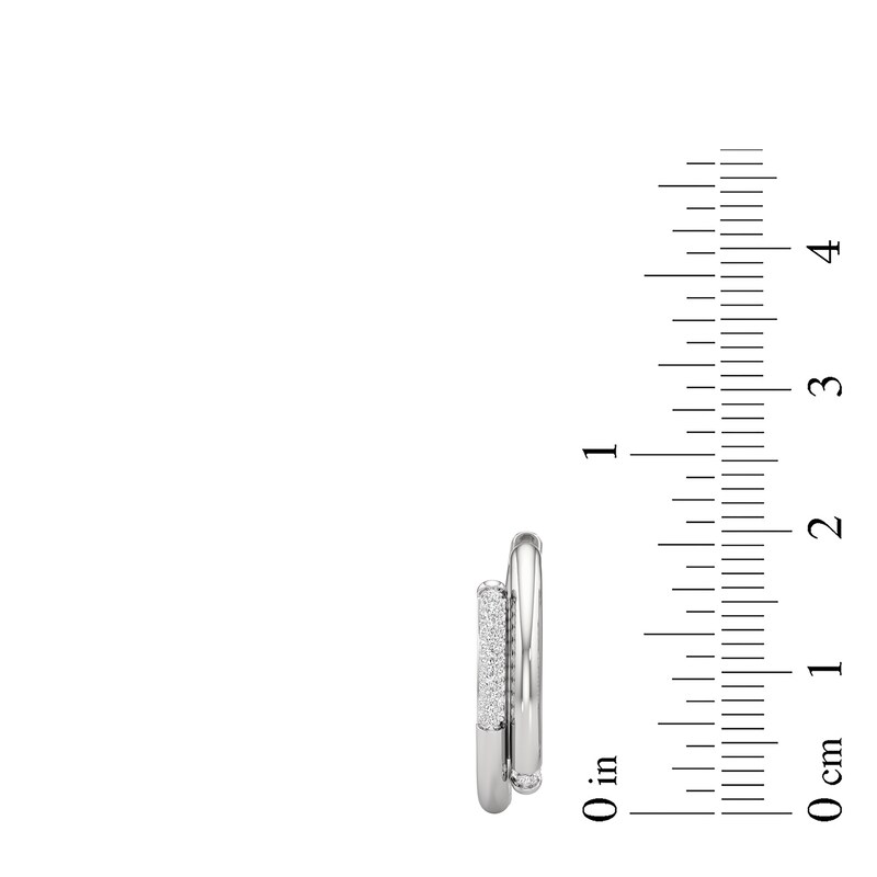 Main Image 2 of 1/6 CT. T.W. Diamond Bypass Hoop Earrings in Sterling Silver