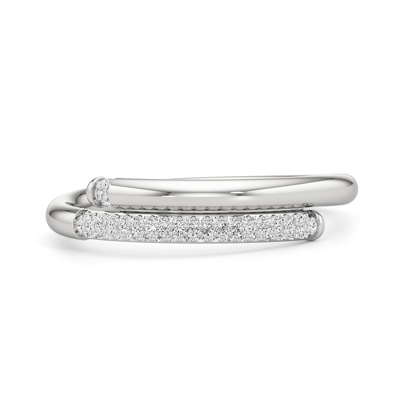 Main Image 1 of 1/6 CT. T.W. Diamond Bypass Wrap Ring in Sterling Silver