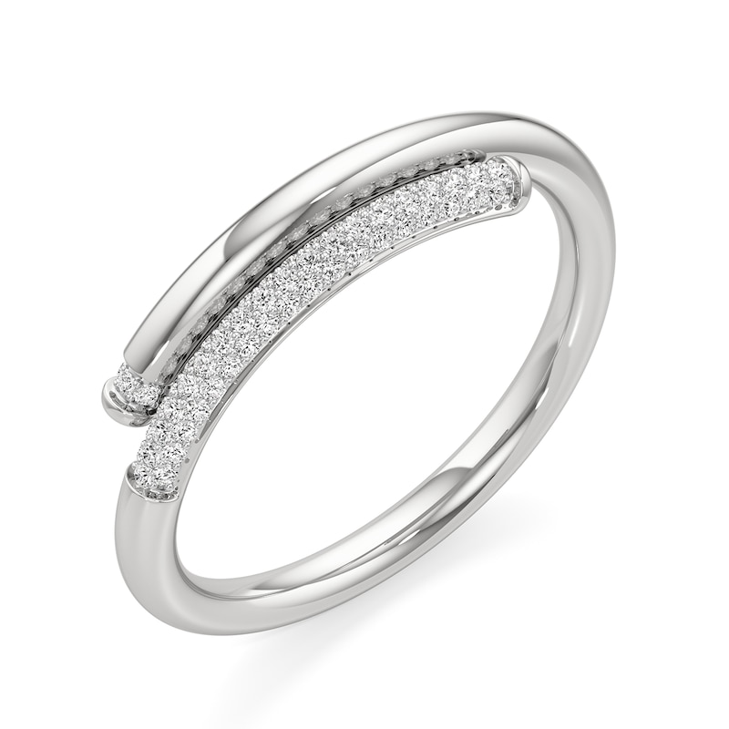Main Image 2 of 1/6 CT. T.W. Diamond Bypass Wrap Ring in Sterling Silver