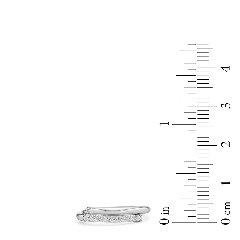 Main Image 3 of 1/6 CT. T.W. Diamond Bypass Wrap Ring in Sterling Silver