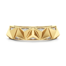 1/20 CT. T.W. Diamond Spike Ring in Sterling Silver with 24K Gold Plate