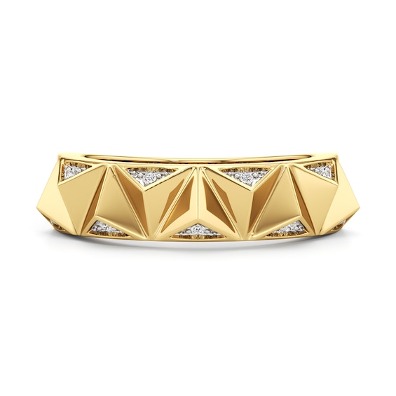 1/20 CT. T.w. Diamond Spike Ring in Sterling Silver with 24K Gold Plate