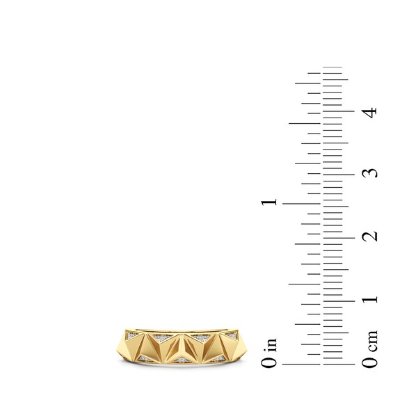 1/20 CT. T.w. Diamond Spike Ring in Sterling Silver with 24K Gold Plate