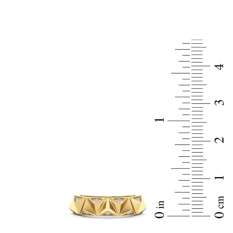 Main Image 3 of 1/20 CT. T.W. Diamond Spike Ring in Sterling Silver with 24K Gold Plate
