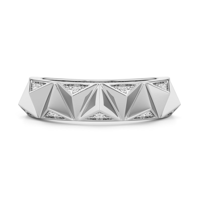 Main Image 1 of 1/20 CT. T.W. Diamond Spike Ring in Sterling Silver