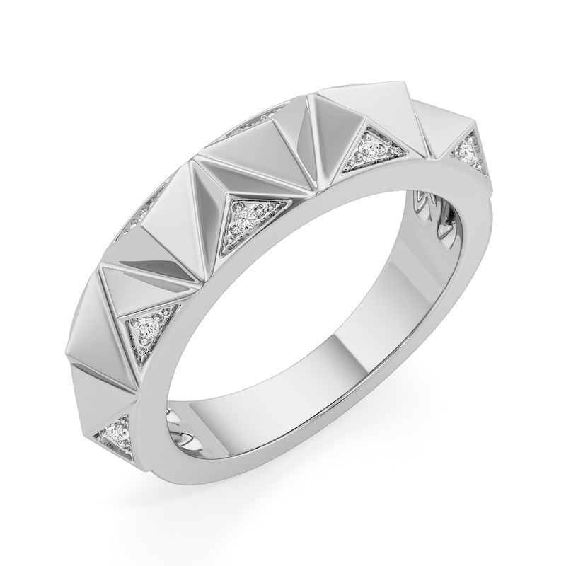 Main Image 2 of 1/20 CT. T.W. Diamond Spike Ring in Sterling Silver