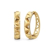 Thumbnail Image 1 of 1/20 CT. T.W. Diamond Spike Hoop Earrings in Sterling Silver with 24K Gold Plate