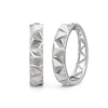 Thumbnail Image 1 of 1/20 CT. T.W. Diamond Spike Hoop Earrings in Sterling Silver