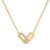 Thumbnail Image 1 of 1/10 CT. T.W. Diamond Interlocking Oval Link Heart Necklace in Sterling Silver with 24K Gold Plate