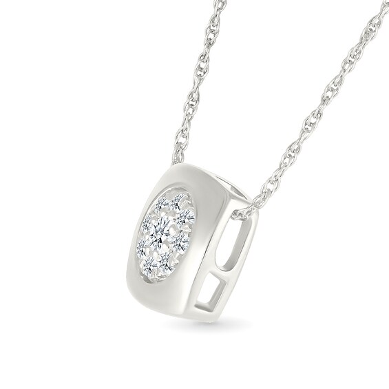 1/8 CT. T.w. Multi-Diamond Cushion Frame Pendant in Sterling Silver