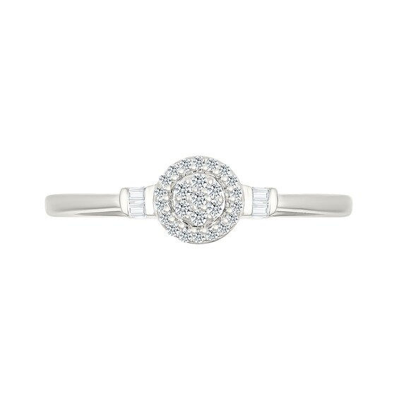 1/10 CT. T.w. Multi-Diamond Frame Collar Promise Ring in Sterling Silver