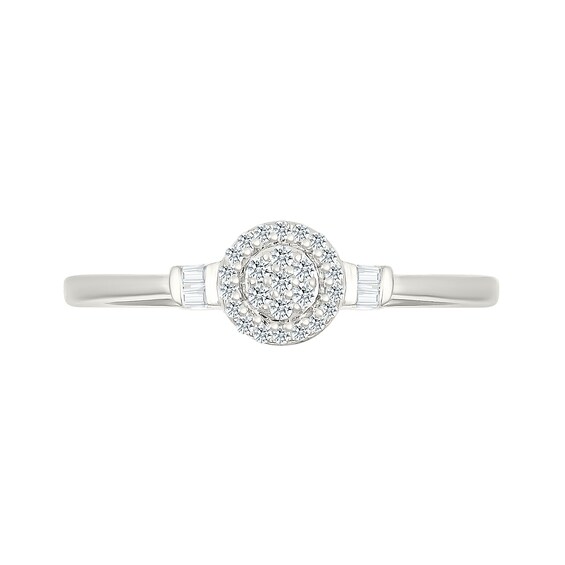 1/10 CT. T.w. Multi-Diamond Frame Collar Promise Ring in Sterling Silver