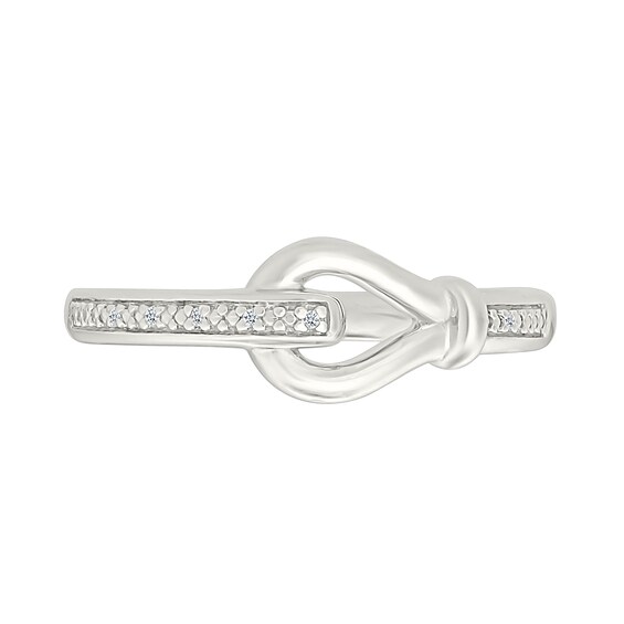 Diamond Accent Interlocking Knot Ring in Sterling Silver
