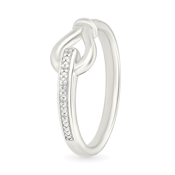 Diamond Accent Interlocking Knot Ring in Sterling Silver