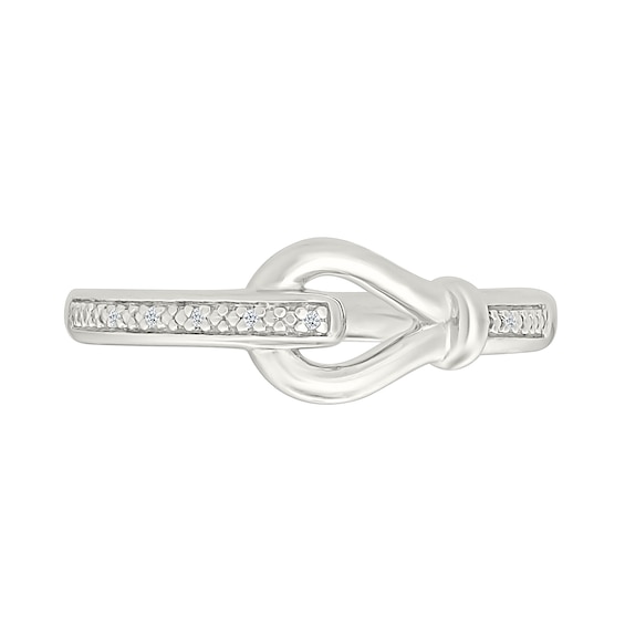 Diamond Accent Interlocking Knot Ring in Sterling Silver