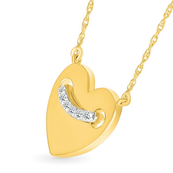 1/20 CT. T.w. Diamond Heart Necklace in 10K Gold