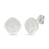 Thumbnail Image 1 of 1/20 CT. T.W. Diamond Rope-Textured Frame Tilted Cushion Stud Earrings in Sterling Silver