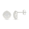 Thumbnail Image 2 of 1/20 CT. T.W. Diamond Rope-Textured Frame Tilted Cushion Stud Earrings in Sterling Silver