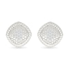 Thumbnail Image 4 of 1/20 CT. T.W. Diamond Rope-Textured Frame Tilted Cushion Stud Earrings in Sterling Silver