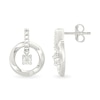 Thumbnail Image 2 of Diamond Accent Solitaire Dangle Circle Drop Earrings in Sterling Silver