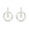 Thumbnail Image 4 of Diamond Accent Solitaire Dangle Circle Drop Earrings in Sterling Silver