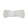 Thumbnail Image 2 of 1/6 CT. T.W. Diamond Double Row Crossover Ring in Sterling Silver