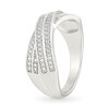 Thumbnail Image 3 of 1/6 CT. T.W. Diamond Double Row Crossover Ring in Sterling Silver