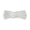 Thumbnail Image 4 of 1/6 CT. T.W. Diamond Double Row Crossover Ring in Sterling Silver