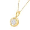Thumbnail Image 2 of 1/10 CT. T.W. Multi-Diamond Rope-Textured Frame Pendant in 10K Gold