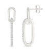 Thumbnail Image 3 of 1/8 CT. T.W. Diamond Paper Clip Link Drop Earrings in Sterling Silver