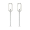 Thumbnail Image 4 of 1/8 CT. T.W. Diamond Paper Clip Link Drop Earrings in Sterling Silver