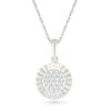Thumbnail Image 1 of 1/10 CT. T.W. Multi-Diamond Sunburst Frame Pendant in Sterling Silver