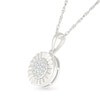 Thumbnail Image 2 of 1/10 CT. T.W. Multi-Diamond Sunburst Frame Pendant in Sterling Silver