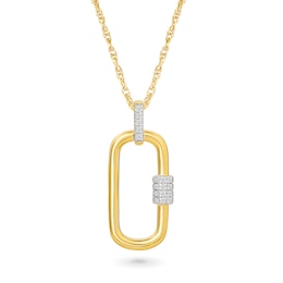 1/10 CT. T.W. Diamond Paper Clip Link Pendant in 10K Gold