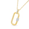 Thumbnail Image 2 of 1/10 CT. T.W. Diamond Paper Clip Link Pendant in 10K Gold