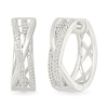 Thumbnail Image 1 of Diamond Accent Multi-Row Criss-Cross Hoop Earrings in Sterling Silver