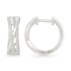 Thumbnail Image 2 of Diamond Accent Multi-Row Criss-Cross Hoop Earrings in Sterling Silver